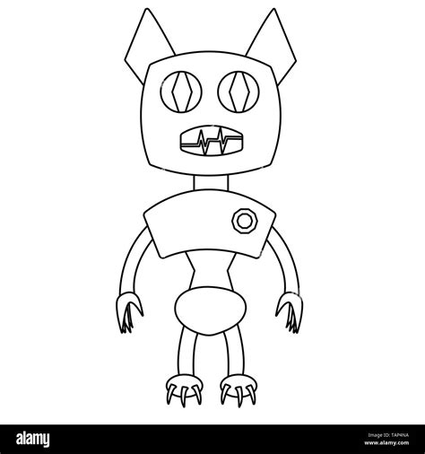 Bat shape robot. Isolated outline stock vector illustration Stock ...