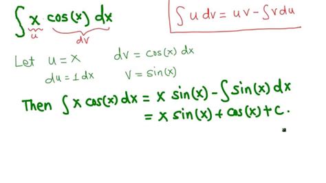 Integration Of X Cos X Integration By Parts Video 618 Youtube