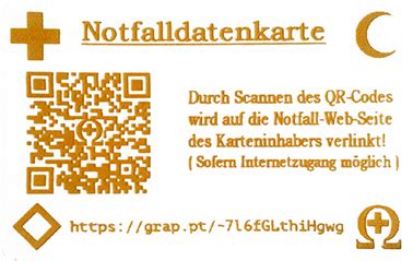 Grappt Notfalldaten QR Code SOS Notfall Plakette Metall