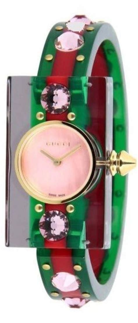 Gucci Vintage Web Pink Mother Of Pearl Dial Womens Watch Ya143525