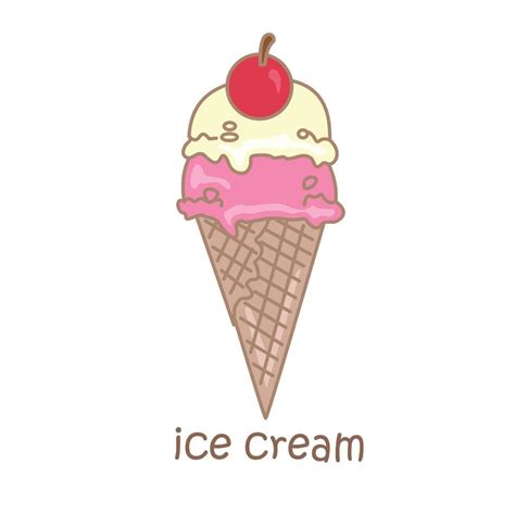 Alphabet I For Ice Cream Vocabulary Illustration Vector Clipart