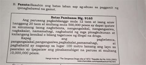 Ano Ang Ipinagbabawal Ng Batas Pambansa Blg Anong