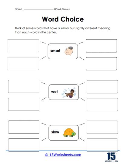 Word Choices Worksheets Worksheets Worksheets Library