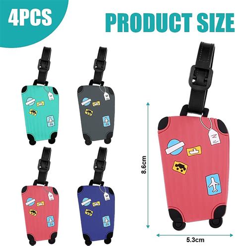 Luggage Tags Pcs Silicone Luggage Tags For Suitcases Travel Tags With