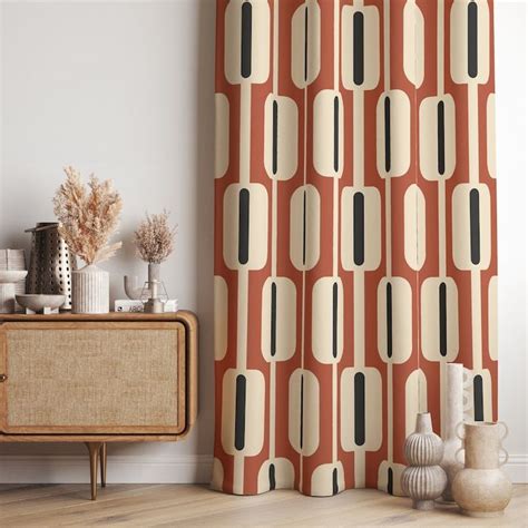 Retro Curtains Mid Century Modern Curtain Panels Modern Art Deco