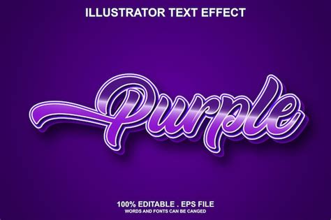 Effet De Texte Violet Modifiable Vecteur Premium