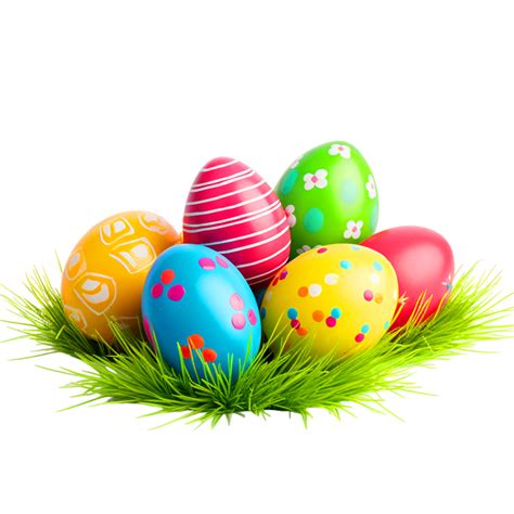 Ai Generated Colorful Easter Eggs On Green Grass 41643143 Png