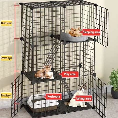 Jual Pet Cage Pagar Besi Diy Set Kandang Kucing Kandang Anjing Pagar