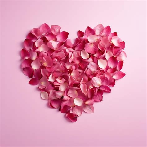 Premium Photo Heart Made Of Rose Petals On Pink Background Valentine