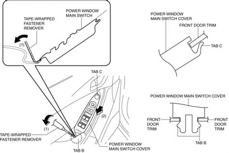 Mazda CX 5 Service Repair Manual Power Window Main Switch Removal