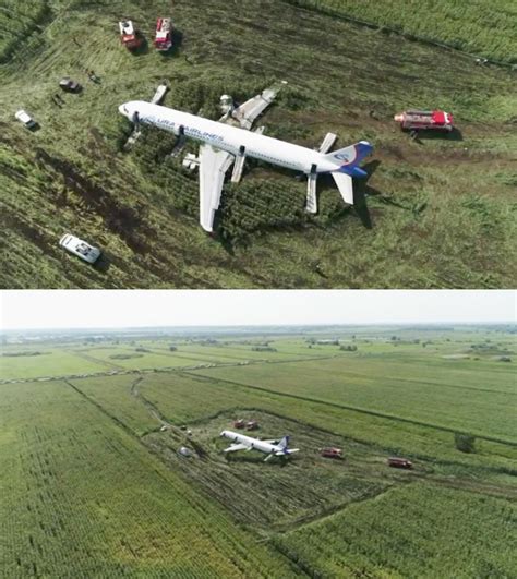 Miraculeux atterrissage durgence dun Airbus A321 dans un champ près