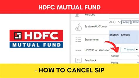 How To Cancel HDFC Mutual Fund SIP Online 2023 Dreamtrix Finance