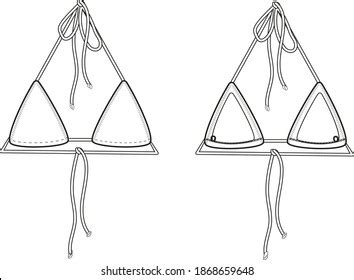 Triangle Bikini Top Vector Swimsuit Top Stock Vector Royalty Free 1868659648 Shutterstock