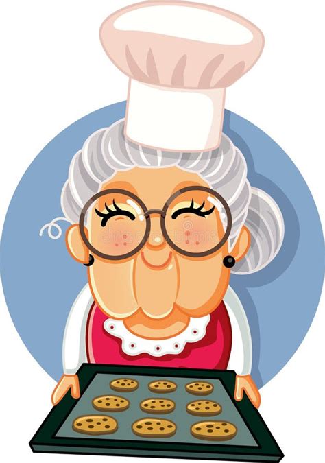 Grandma Baking Cookies Clipart