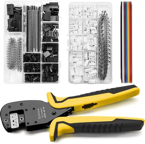 Qibaok Crimping Tool Kit Dupont Ratcheting Crimper Plier Set With