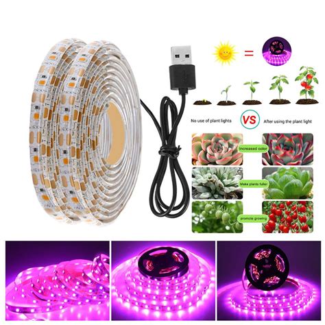 Grow Lights Full Spectrum Usb Led Strip Lights 60ledsm 2835 Chip Fitolampy Waterproof For