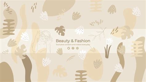 Edit this Aesthetic Hand-drawn Beauty & Fashion Channel YouTube Banner template online