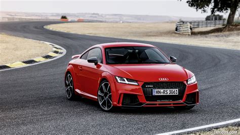 Audi TT RS Coupe 2017MY Color Catalunya Red Front Three Quarter