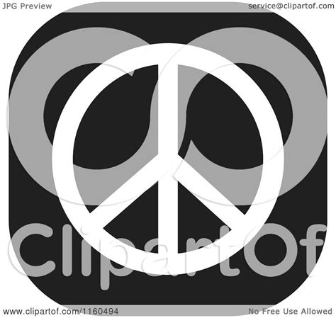 Clipart of a Black and White Peace Symbol Icon - Royalty Free Vector ...