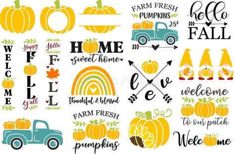 Cute Pumpkin Truck Svg Cut File Fall Truck Vector Illustration