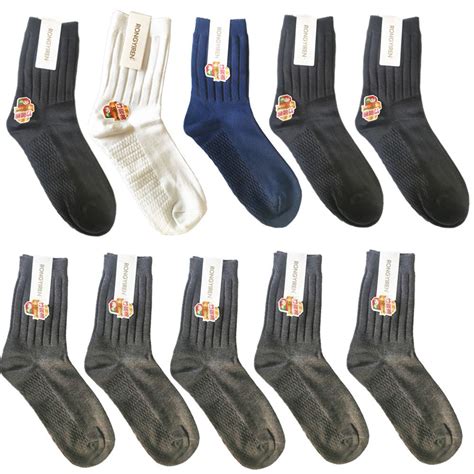 X Rongyiren Cotton Socks For Men Black Navy White