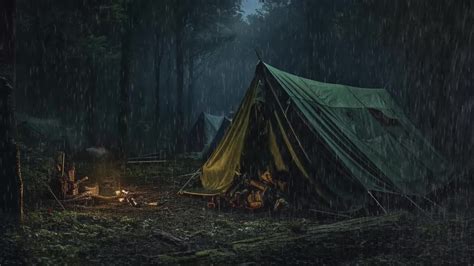 Goodbye Insomnia To Sleep Instantly With Torrential Rain On Tent In