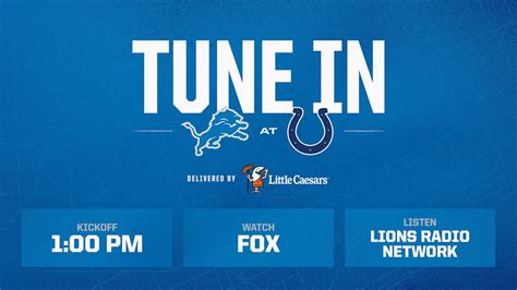 Detroit Lions Vs Indianapolis Colts How To Watch Listen And Follow