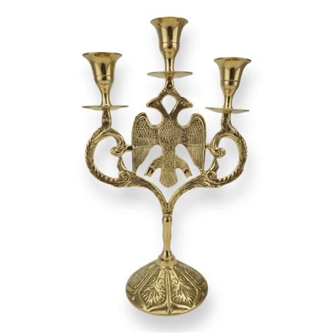 Large Byzantine Brass Candle Holder For Candles Blessedmart