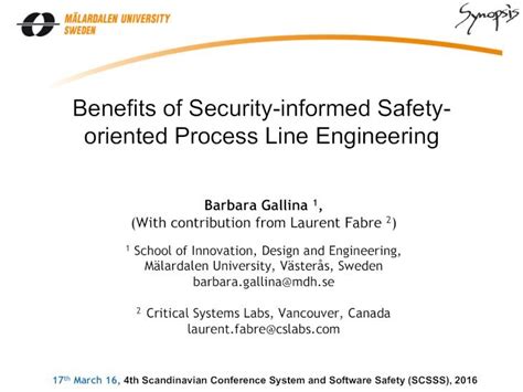 Pdf Benefits Of Security Informed Safety Oriented Process Safety