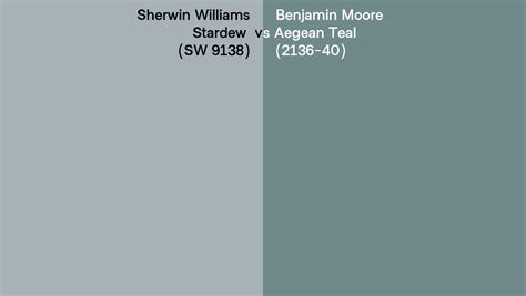 Sherwin Williams Stardew Sw 9138 Vs Benjamin Moore Aegean Teal 2136