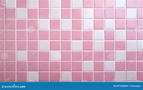 Geometric Grid Pattern Light Pink Ceramic Tile Wall Texture Stock