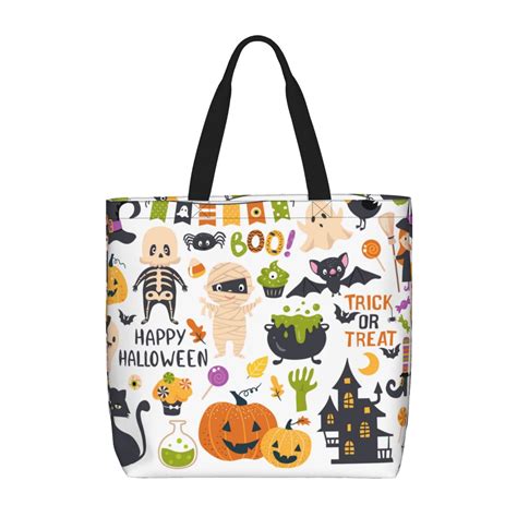 Kll Trick Or Treat Pattern Aesthetic Tote Bag For Women Beach Bag