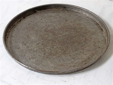 Vintage Round Metal Tray Etsy