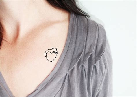 4 Love Cat Temporary Tattoos Cat Lovers Temporary Tattoo Etsy