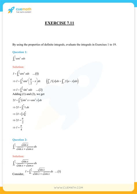 Ncert Solutions Class 12 Maths Chapter 7 Exercise 711 Integrals