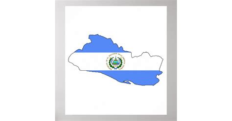 El Salvador Flag Map full size Poster | Zazzle