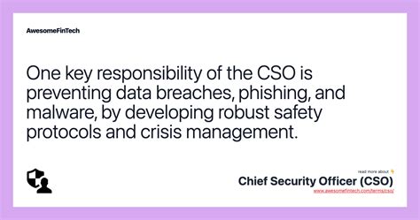 Chief Security Officer Cso Awesomefintech Blog