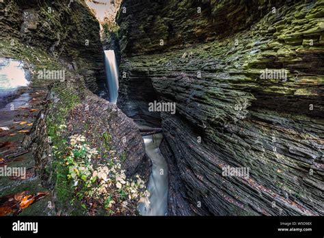 Watkins Glen Gorge Trail waterfalls canyon New York, USA Stock Photo ...