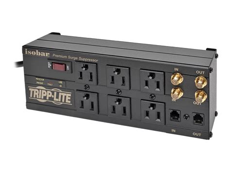 Tripp Lite Isobar Surge Protector Metal Outlet Rj Coax Cord