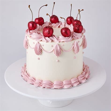 Lily Vanilli Bakery London Cake Glitter Cherries Cherry Decoration Pink