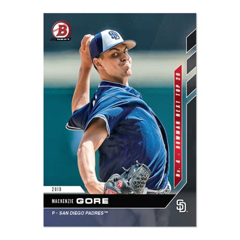 Mackenzie Gore Bowman Next Top 2020 Prospects Card T4 Print Run 196