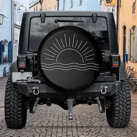 Sun And Waves Tire Cover For Jeep Tire Cover Vendu Par Perfunctory Maryjane Sku 5075257