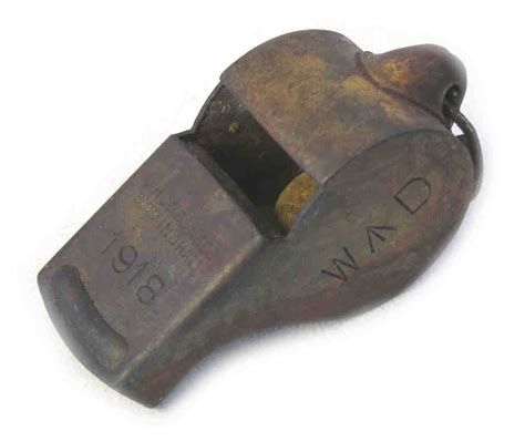 Ww1 Acme Army No 58 Brass Whistle Nco And Officers W↑d Aged War Whistles