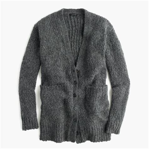 J Crew Collection Rib Trim Cardigan Sweater In Merino Wool Blend