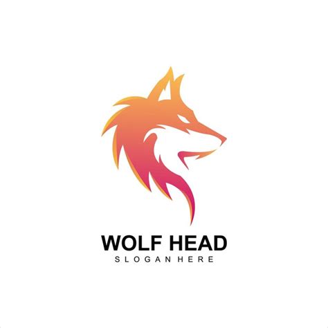 Dise O De Logotipo De Cabeza De Lobo Degradado Colorido Vector Gratis