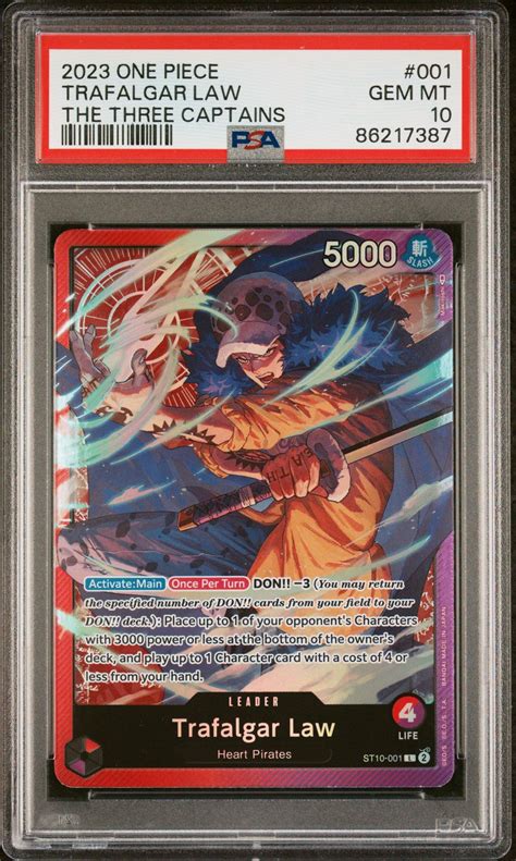 2023 One Piece Ultra Deck-the Three Captains 001 Trafalgar Law PSA 10