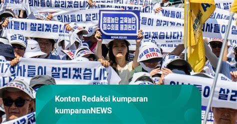 Foto Ribuan Dokter Dan Pekerja Medis Di Korea Selatan Mogok Kerja