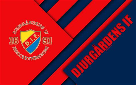 Download wallpapers djurgardens if 4k stockholm sweden shl logo ...