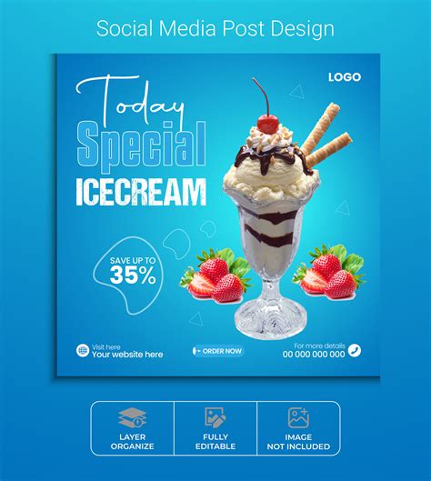 Summer Ice Cream Social Media Post Design Behance