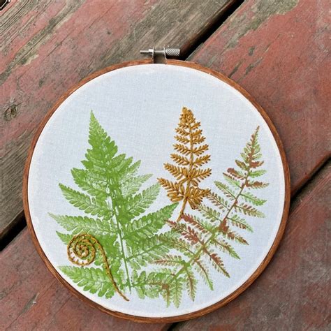 Fern Embroidery Etsy